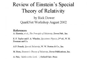Review of Einsteins Special Theory of Relativity by