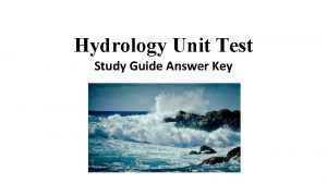 Hydrology review answer key