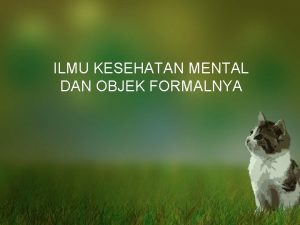 Definisi ilmu kesehatan mental