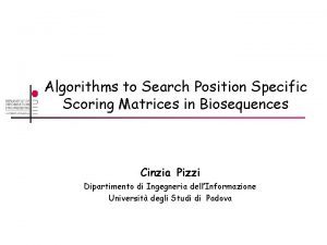 Algorithms to Search Position Specific Scoring Matrices in