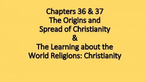 Where did christianity originate