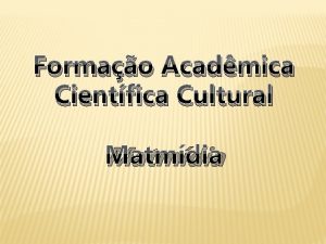 Formao Acadmica Cientfica Cultural Matmdia Classificao de Tringulos