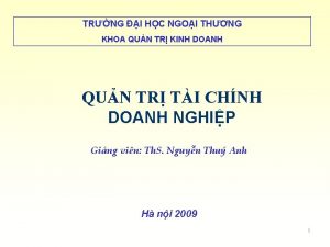 TRNG I HC NGOI THNG KHOA QUN TR