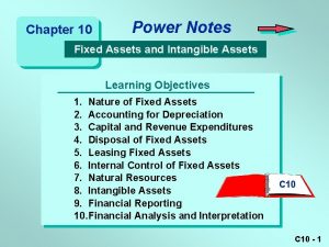 Chapter 10 Power Notes Fixed Assets and Intangible