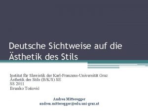 Deutsche Sichtweise auf die sthetik des Stils Institut