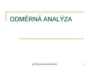 ODMRN ANALZA prof Viktor Kanick Analytick chemie I