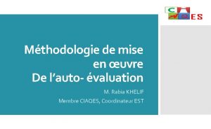 Mthodologie de mise en uvre De lauto valuation