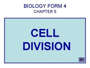 BIOLOGY FORM 4 CHAPTER 5 CELL DIVISION CELL