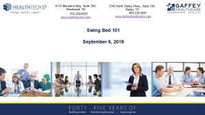 Swing bed admission checklist