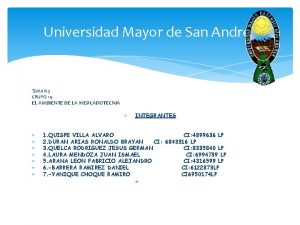 Universidad Mayor de San Andrs TEMA N 3