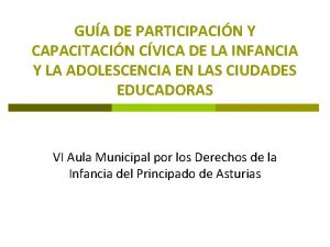 GUA DE PARTICIPACIN Y CAPACITACIN CVICA DE LA