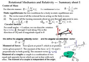 Rotational mechanics