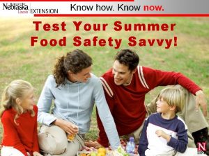 Savvy food safety