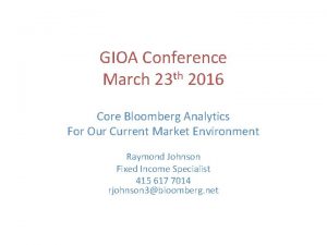 Gioa conference