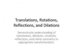 Translation rotation reflection dilation