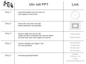 Uhr mit PPT Step 1 Zunchst erstelle man