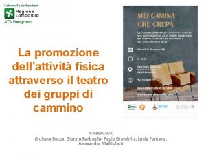 La promozione dellattivit fisica attraverso il teatro dei