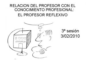 RELACION DEL PROFESOR CON EL CONOCIMIENTO PROFESIONAL EL