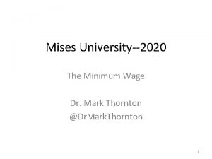 Mises minimum wage