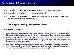 Der atomare Aufbau der Materie 6 Jhd v