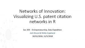 Networks of Innovation Visualizing U S patent citation