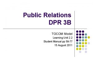 Tocom model