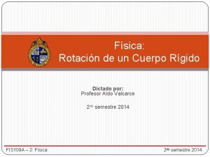 Fsica Rotacin de un Cuerpo Rgido Dictado por