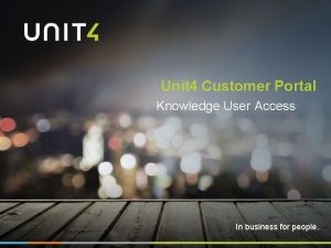 Unit4 customer and partner portal