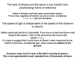 Inertial and non inertial frame of reference