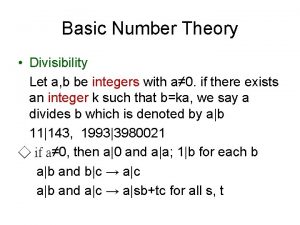 Divisibility number theory