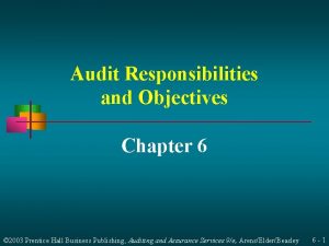 Audit Responsibilities and Objectives Chapter 6 2003 Prentice