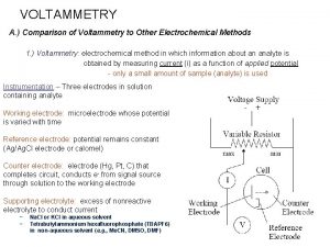 VOLTAMMETRY A Comparison of Voltammetry to Other Electrochemical