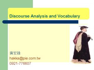 Discourse analysis and vocabulary