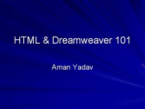 Dreamweaver 101