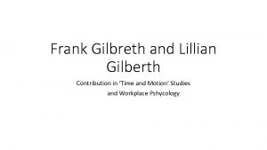 Frank gilberth