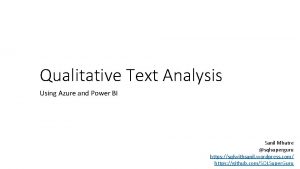 Power bi qualitative analysis