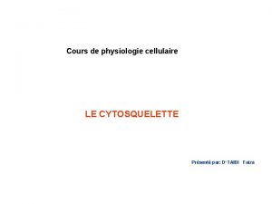 Cytosquelette cours