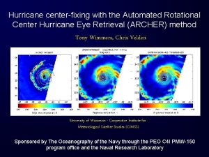 Hurricane centerfixing with the Automated Rotational Center Hurricane