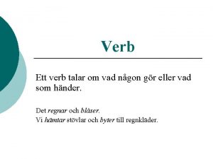 Vad är ett huvudverb