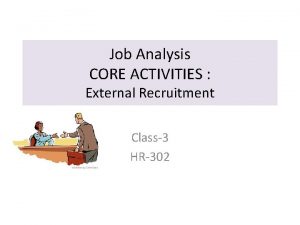 Job Analysis CORE ACTIVITIES External Recruitment Class3 HR302