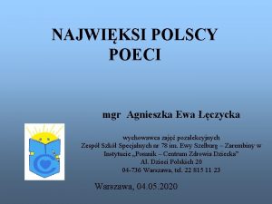Najwięksi polscy poeci