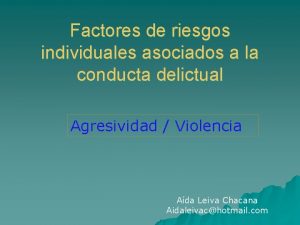 Factores de riesgos individuales