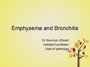 Difference between emphysema and bronchitis