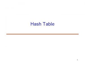 Hash table dictionary