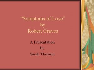 Symptoms of love poem questions and answers