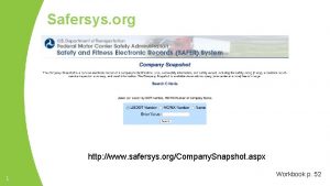 Safersys org http www safersys orgCompany Snapshot aspx