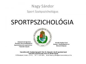 Nagy sándor sportpszichológus