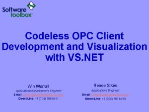 Codeless OPC Client Development and Visualization with VS