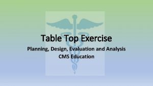 Table top analysis