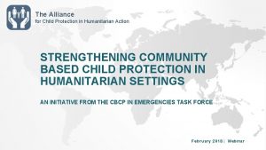 The Alliance for Child Protection in Humanitarian Action